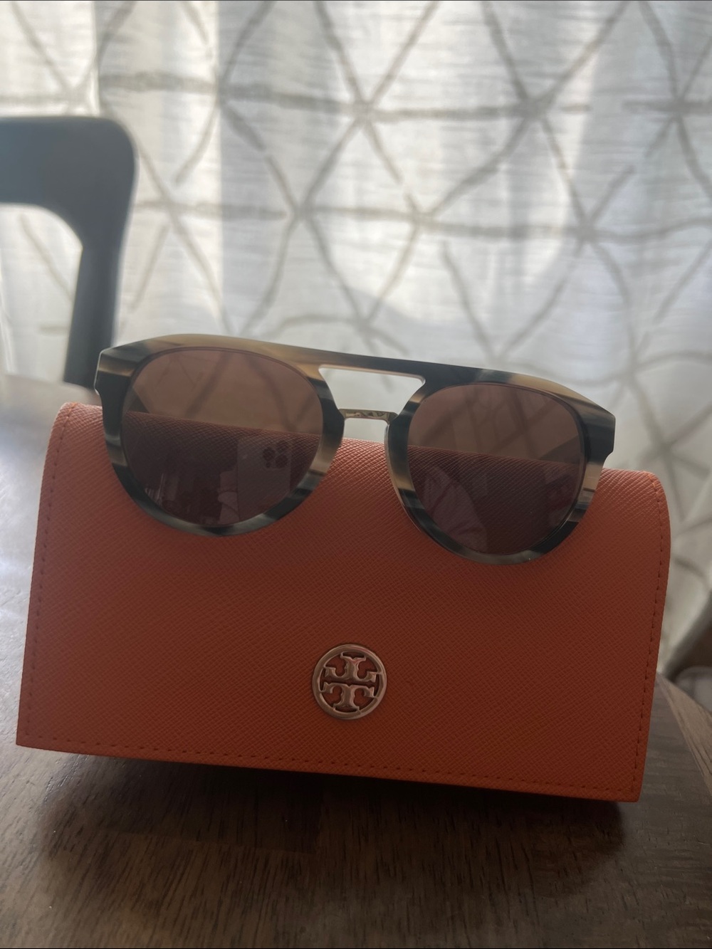Tory Burch Tortoiseshell Sunglasses with Brown Lenses